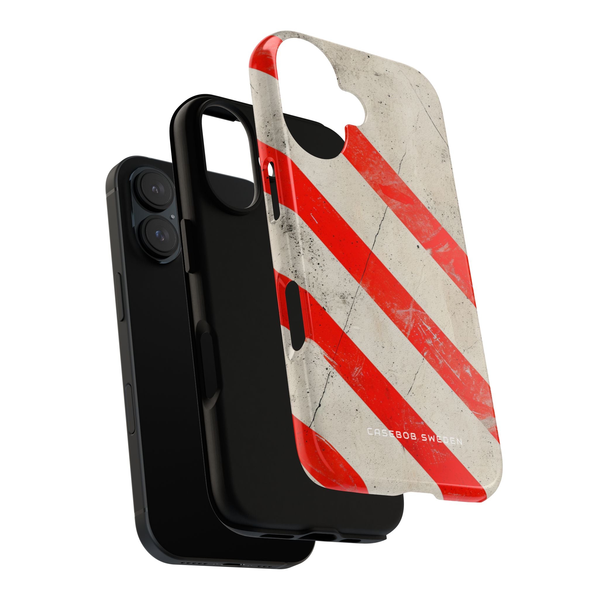 Striker Crimson Stripes iPhone 16 - Tough Phone Case