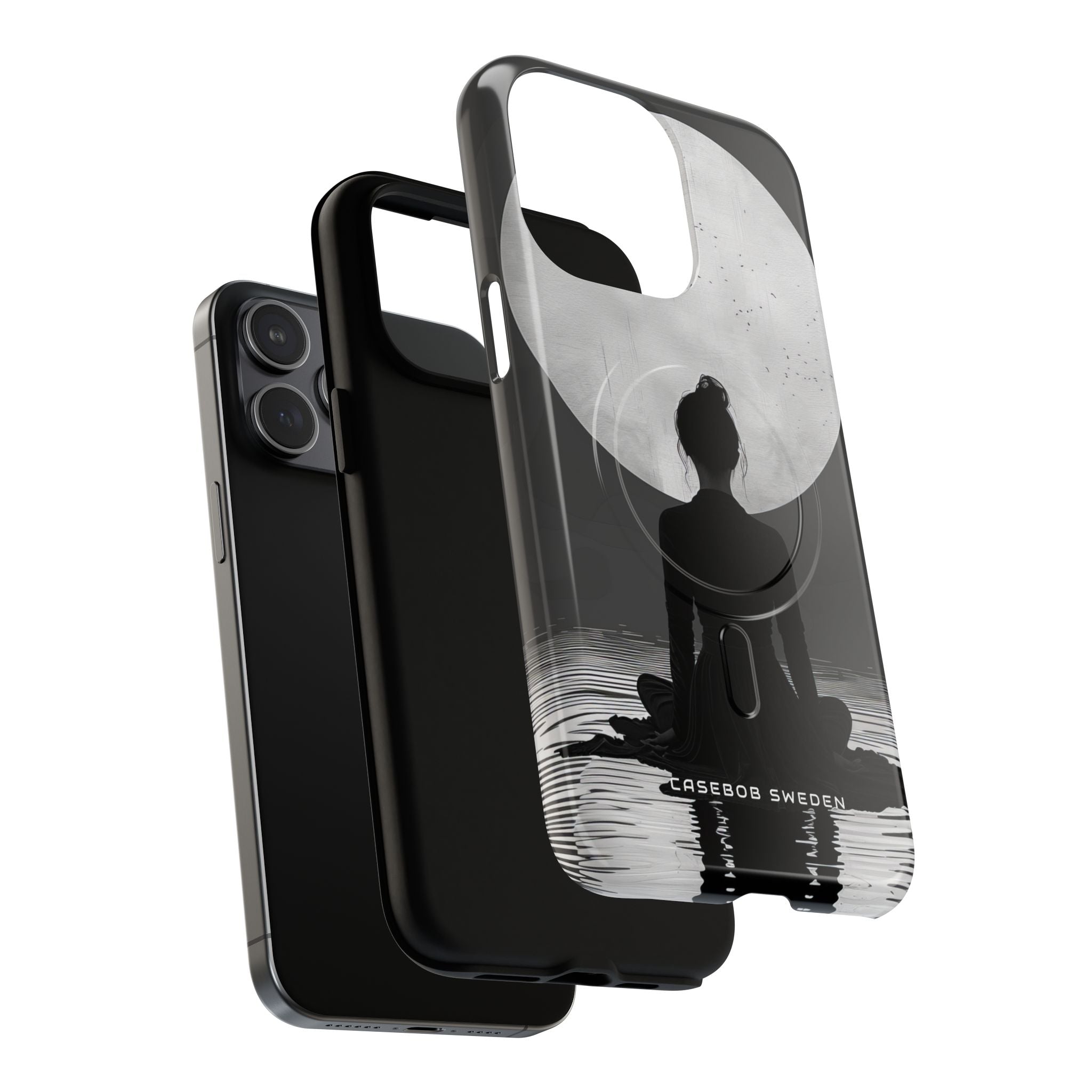 Zen Serenity Moon Reflection iPhone 15 | Tough+ Phone Case