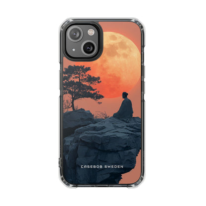 Zen Tranquility Under a Red Moon iPhone 14 - Clear Impact Phone Case