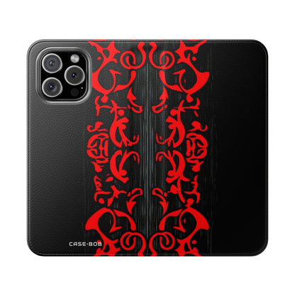 Crimson Swirl - iPhone 16 Max Case - Wallet