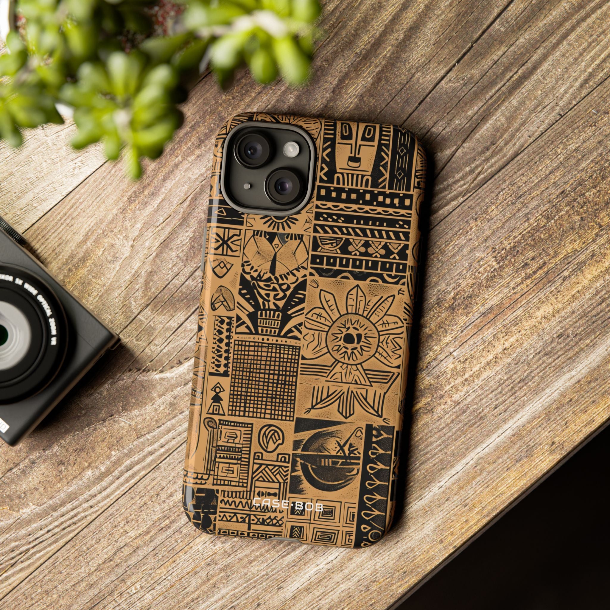Tribal Faces iPhone 15 Plus Case - Tough
