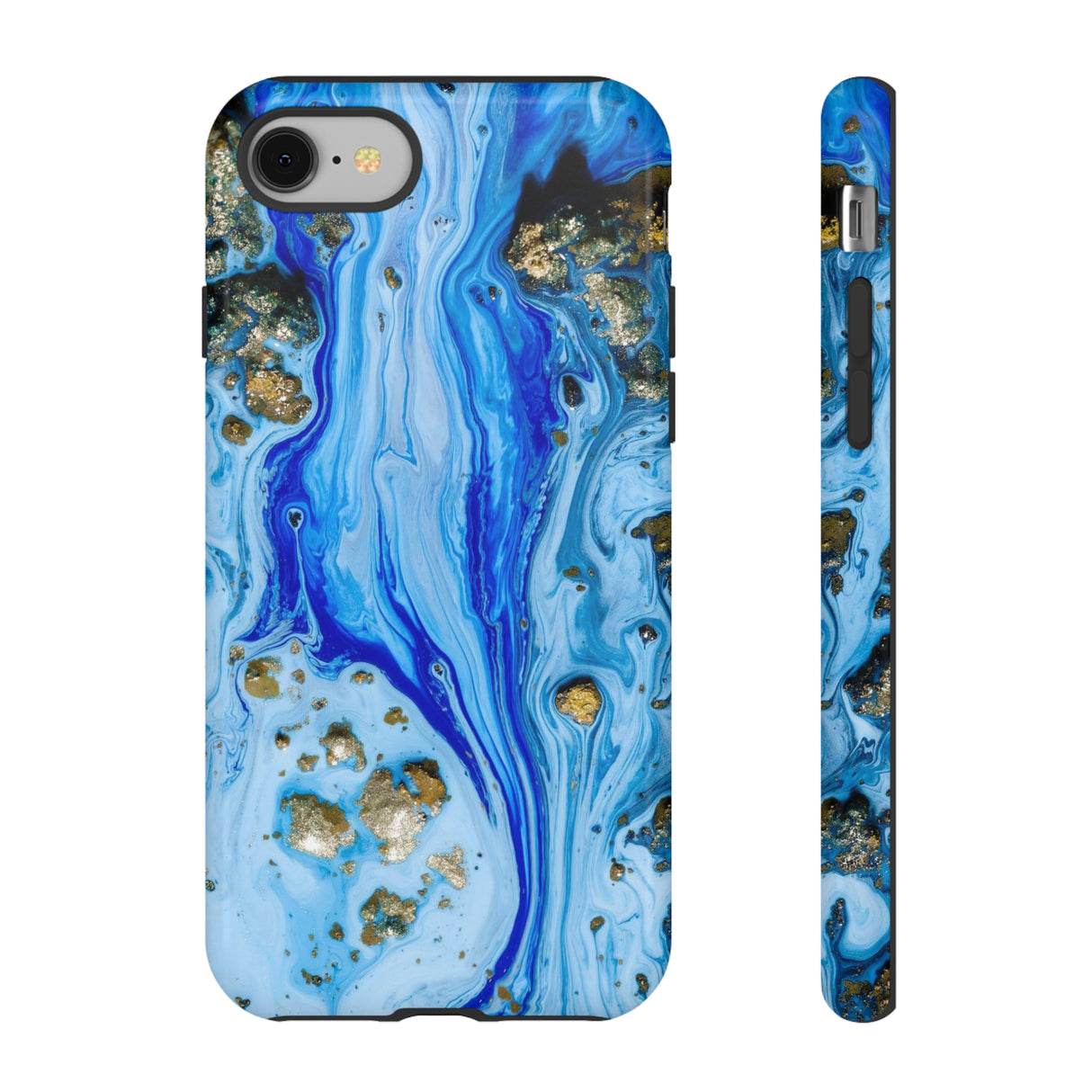 Blue Ice Ink Art iPhone Case (Protective) iPhone 8 Glossy Phone Case