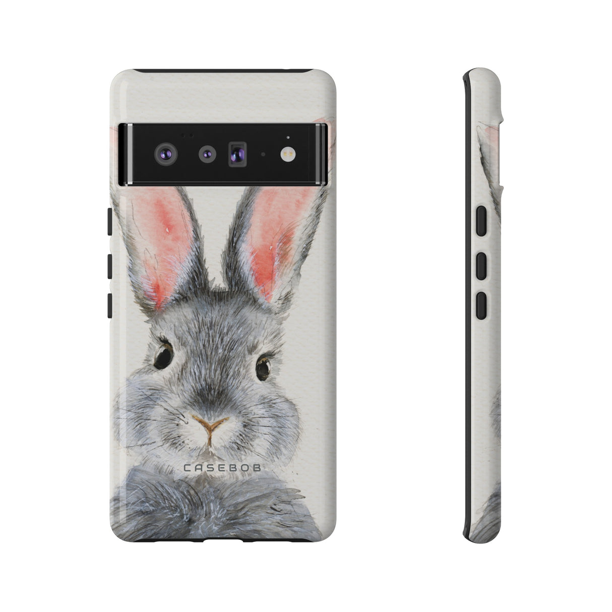 Watercolor of Fluffy Rabbit - Protective Phone Case