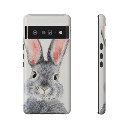 Watercolor of Fluffy Rabbit - Protective Phone Case