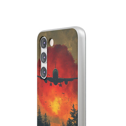 Vintage Sunset Airplane Silhouette Samsung S23 - Flexi Phone Case