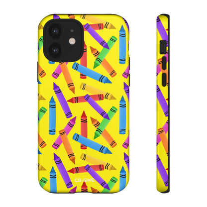 Crayons Scatter Playfully - iPhone Case
