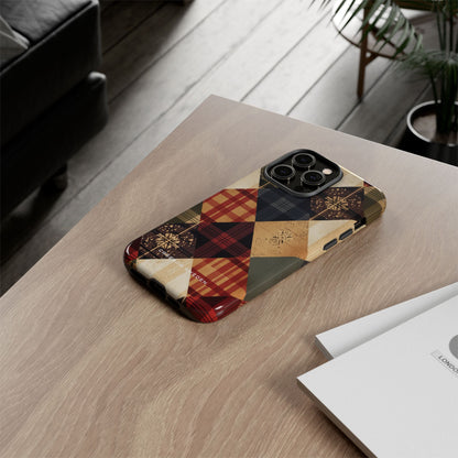 Rustic Geometric Patchwork Harmony iPhone 14 - Tough Phone Case