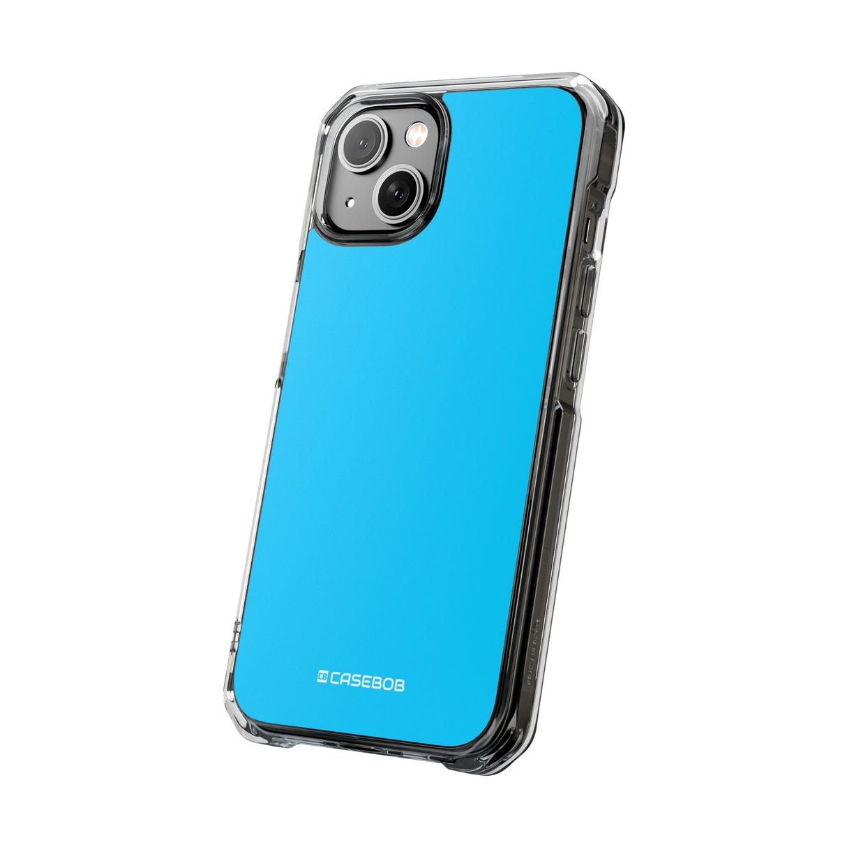 Vivid Sky Blue | Handyhülle für iPhone (Clear Impact Case – magnetisch) 