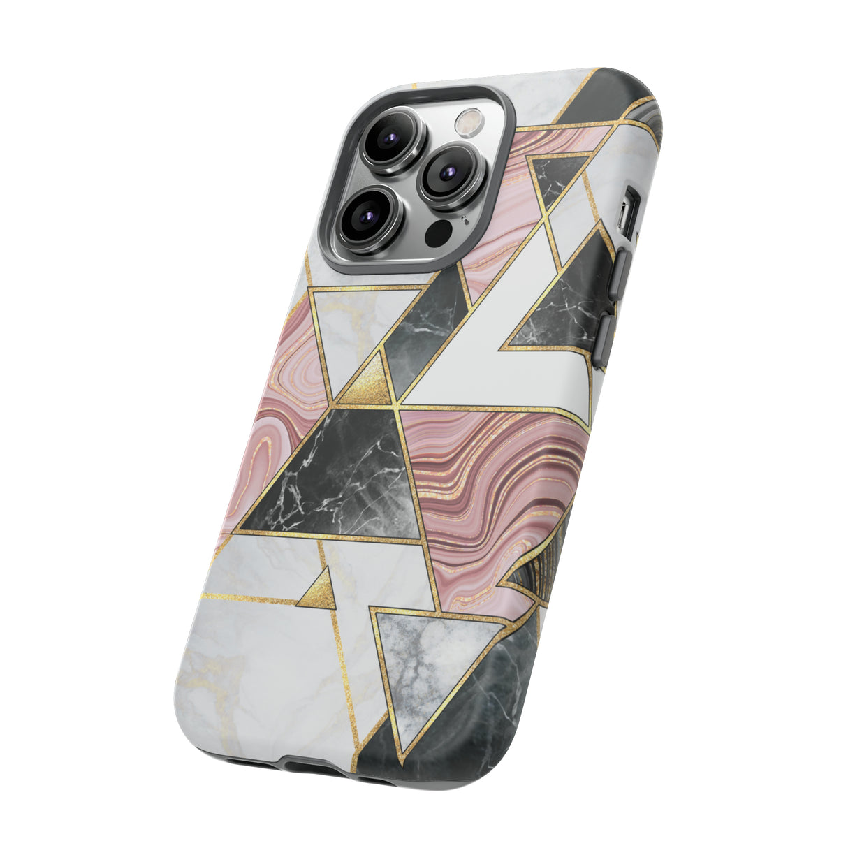 White Pink Mosaic - Protective Phone Case