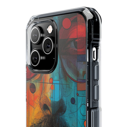 Cubistische Bril Gezicht iPhone 14 - Impact Clear+