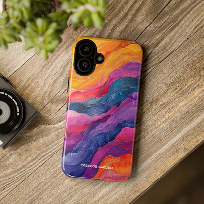 Vibrant Abstract Waves - Tough iPhone 16 Phone Case