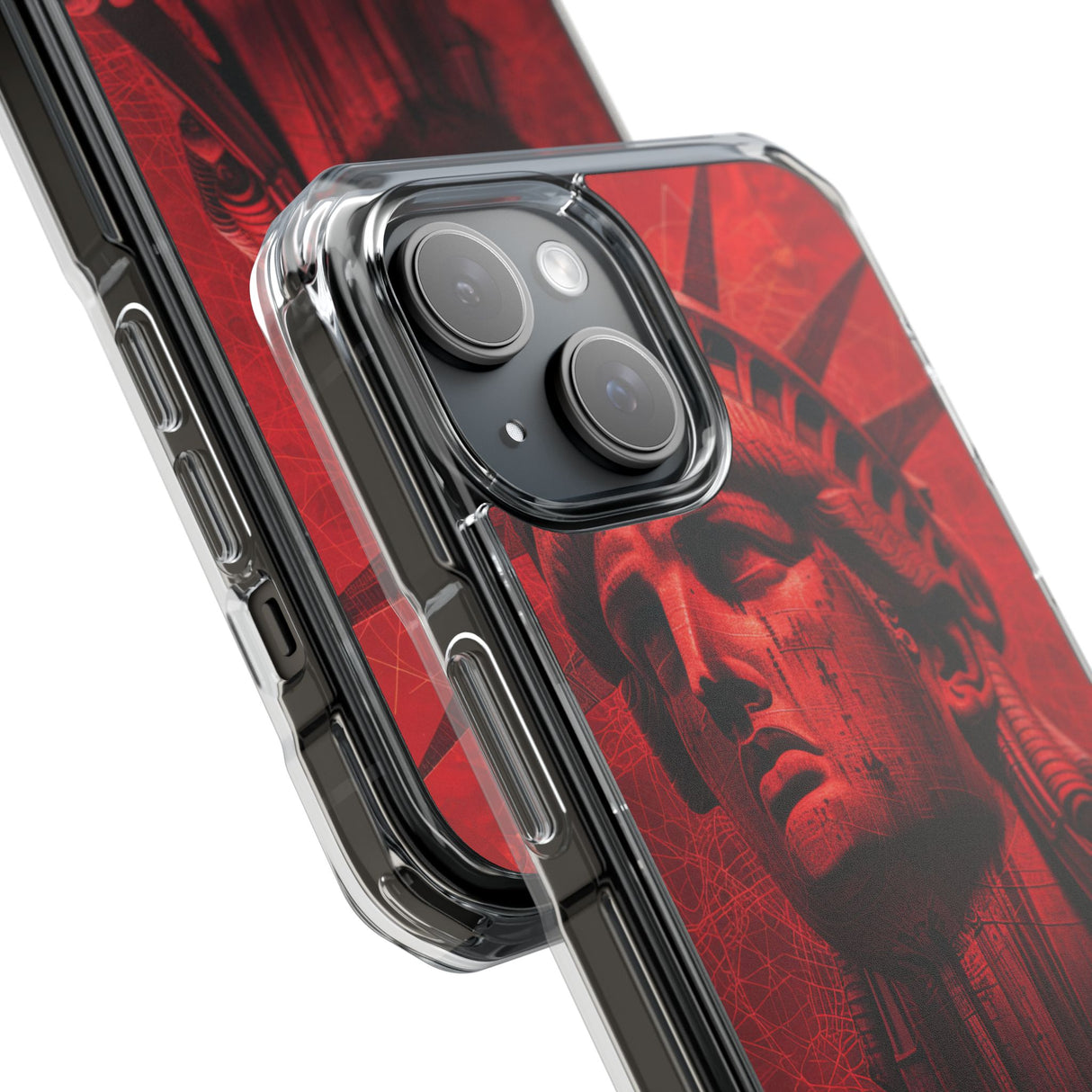 Red Liberty Revolution – Handyhülle für iPhone (Clear Impact – Magnetisch)