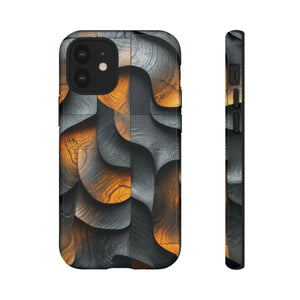 Grey Fire Orange Geometry - Protective Phone Case