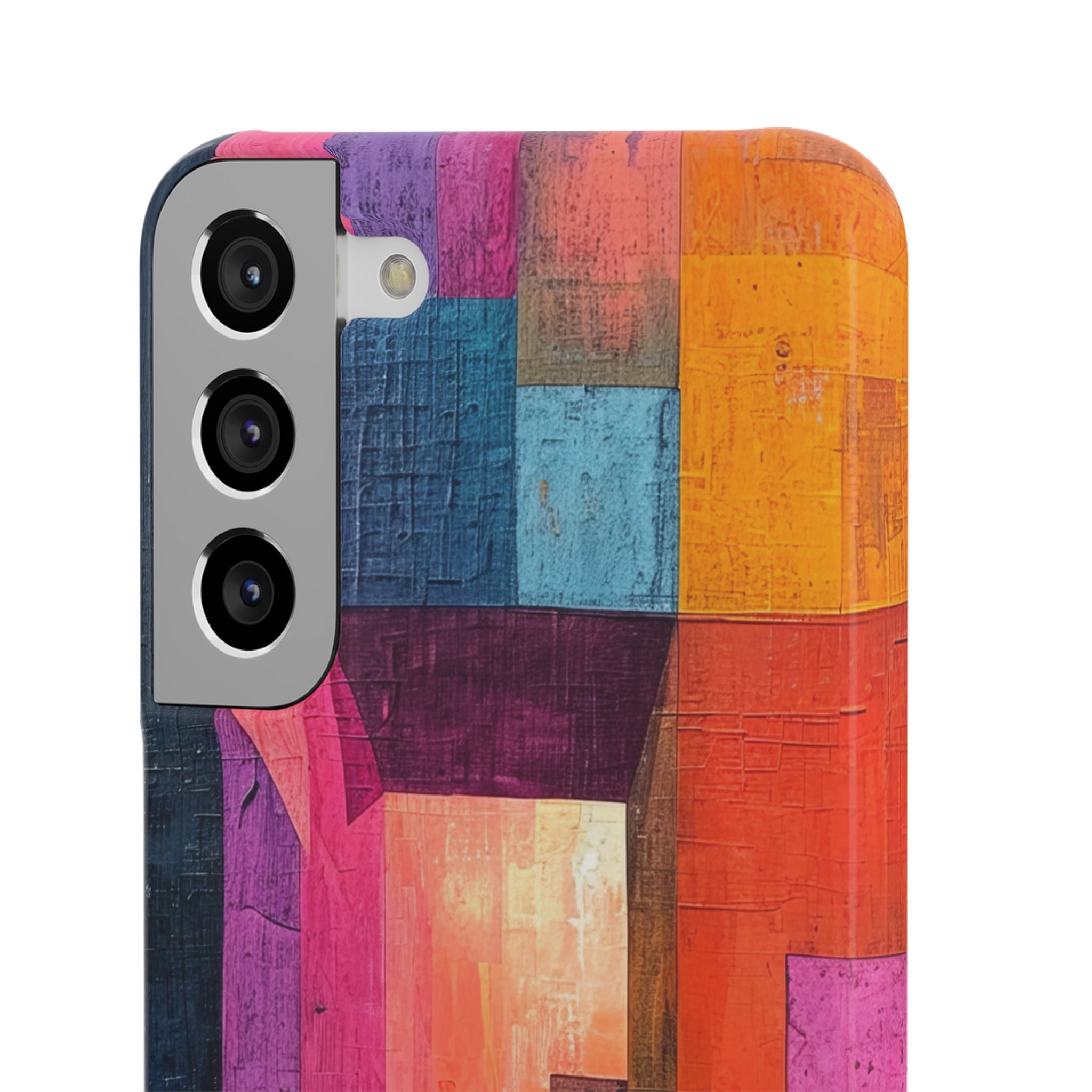 Pink Orange Geometry - Slim Samsung S22 Phone Case