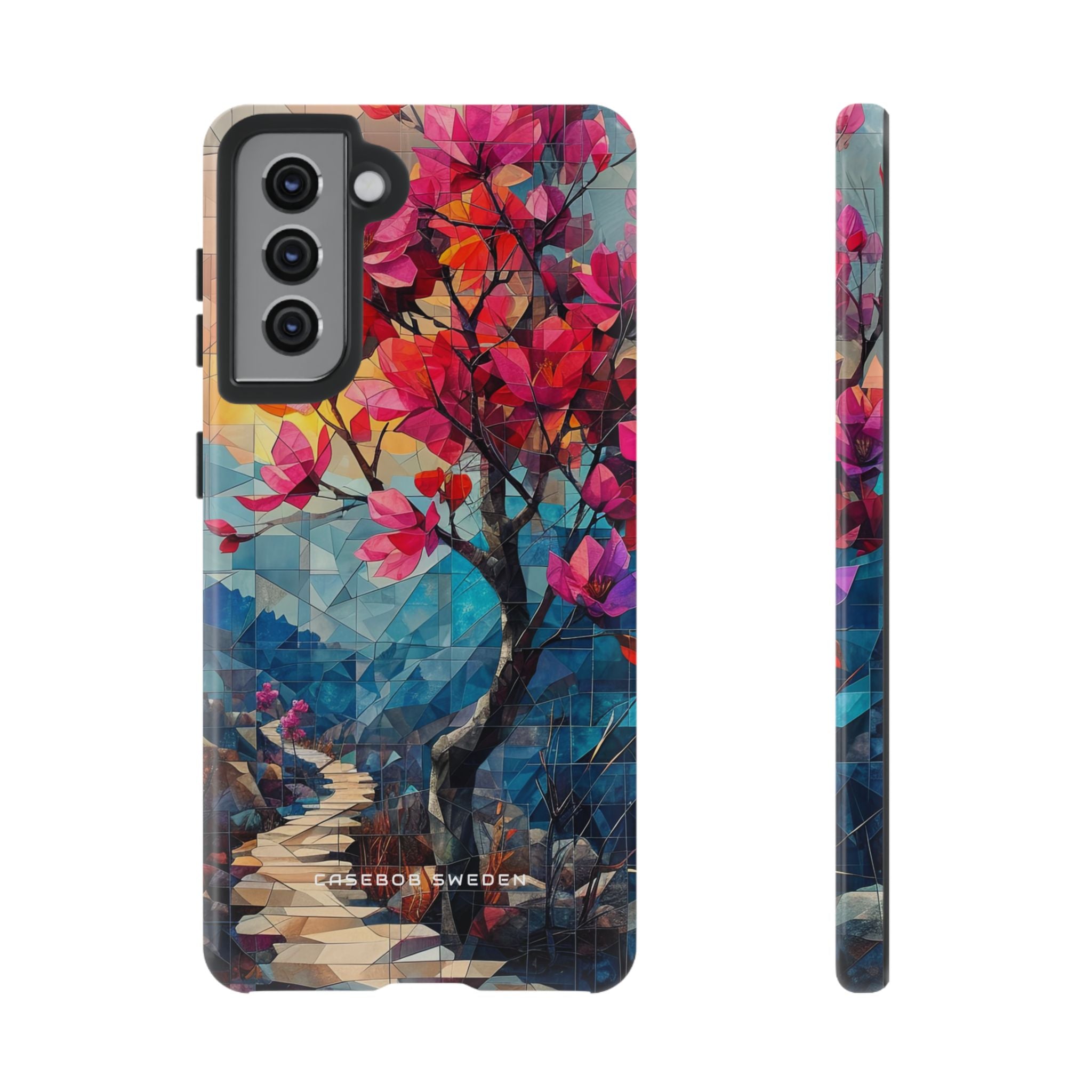 Vibrant Geometric Tree Landscape  Samsung S21 - Tough Phone Case