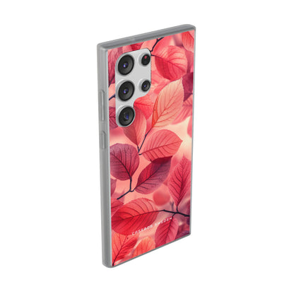 Elegant Pink Leaves Samsung S23 - Flexi Phone Case