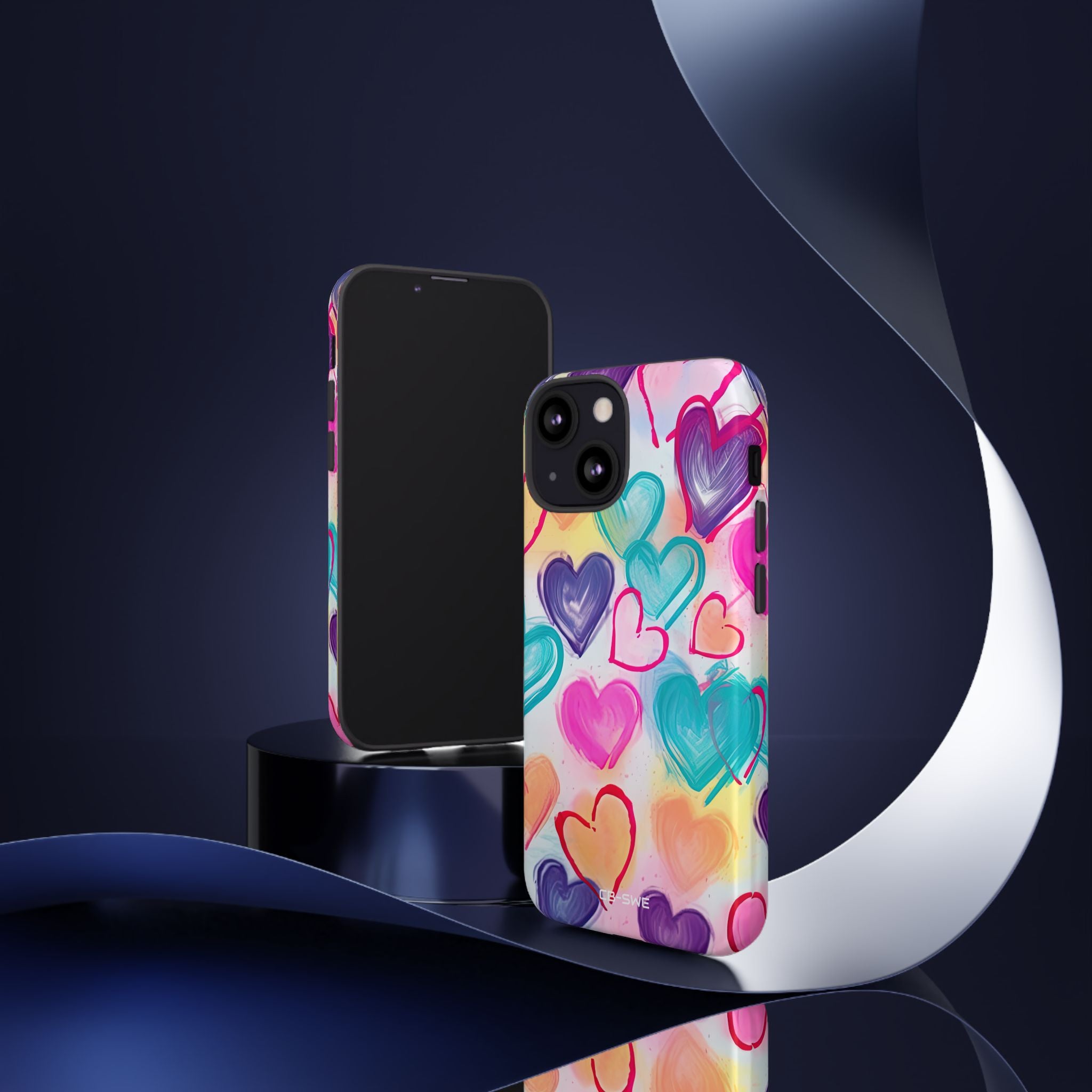 Hearts Dance Playfully - iPhone Case