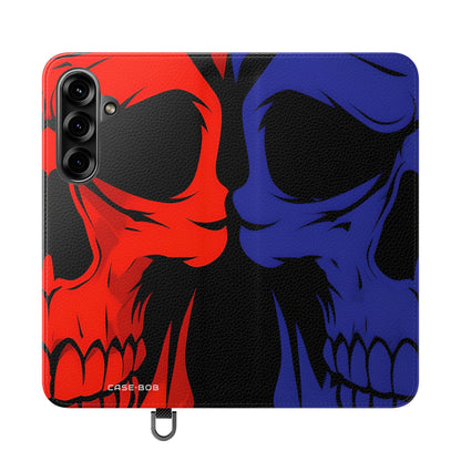Dual Skulls RedBlue - Samsung S25+ Case - Wallet