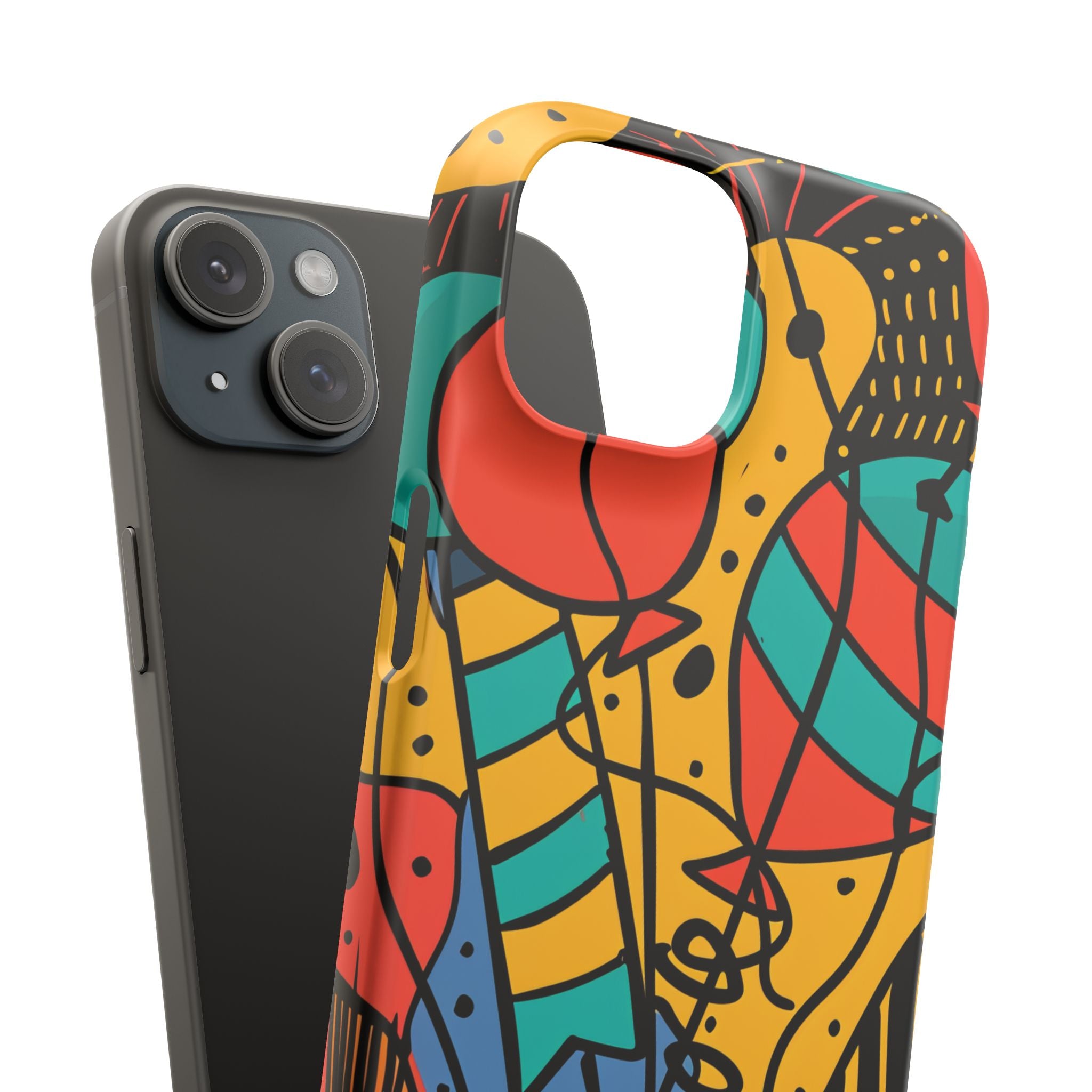 Playful Lines in Motion iPhone 15 - Slim Phone Case