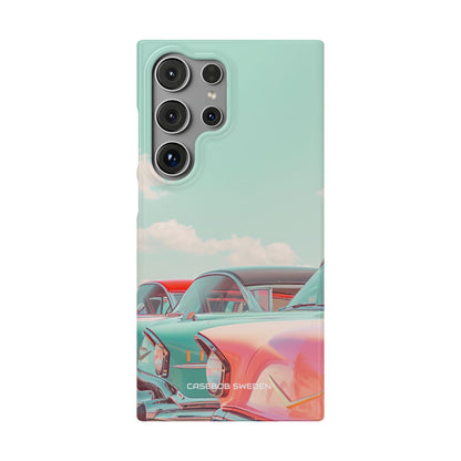 Vintage Turquoise Cars - Slim Samsung S24 Phone Case