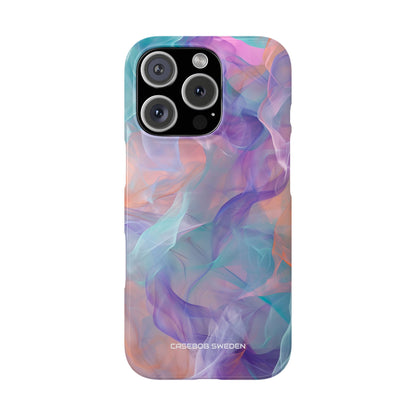 Dreamy Teal Flow - Slim iPhone 16 Phone Case