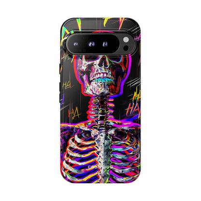 Neon Skeleton Laugh Google Pixel 9 Pro XL Case - Tough