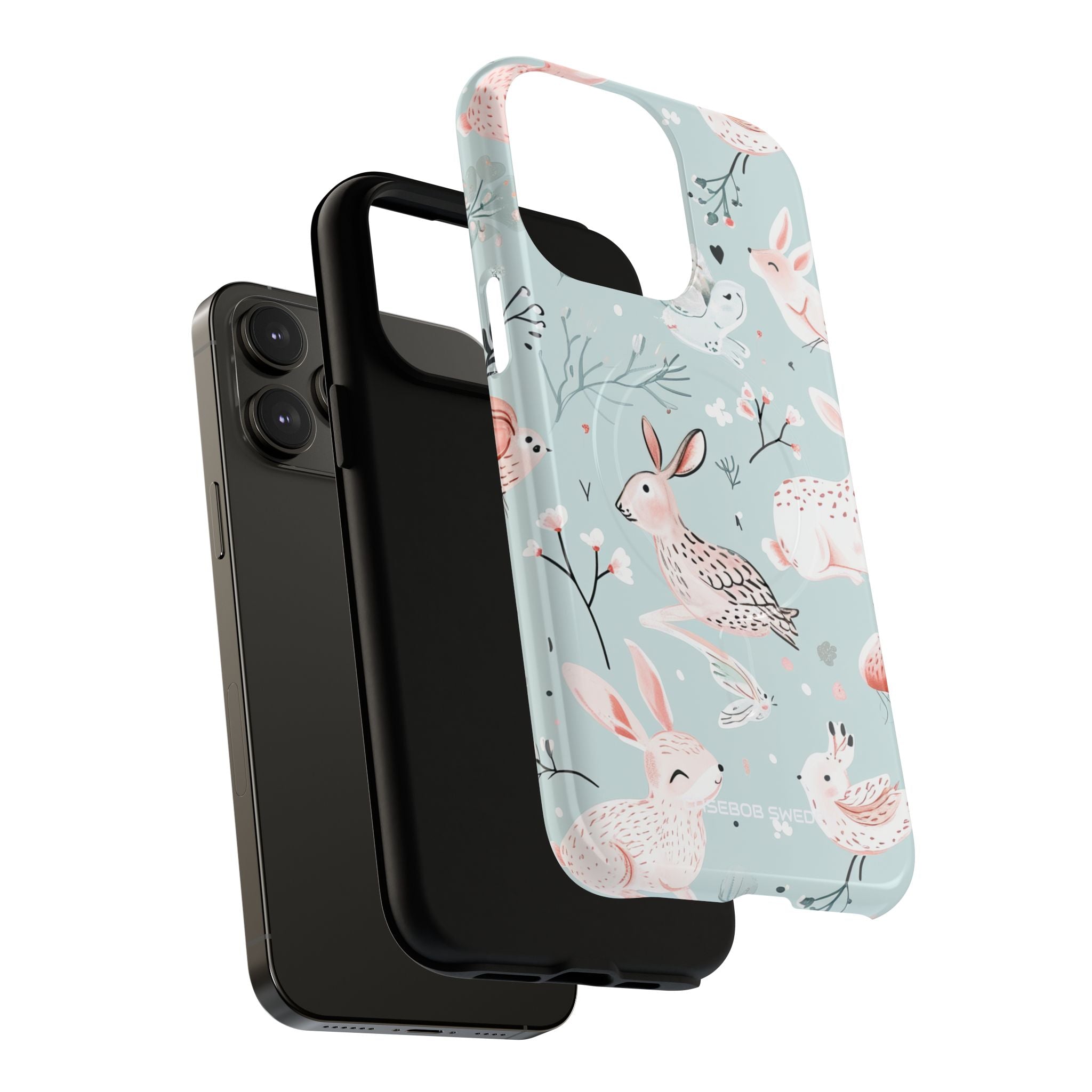 Whimsical Bunny Blossom - Tough + MagSafe® iPhone 14 Phone Case