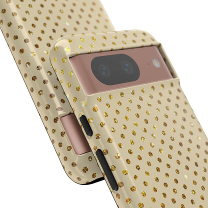 Gold Sparkle Grid Google Pixel 8 Case - Tough