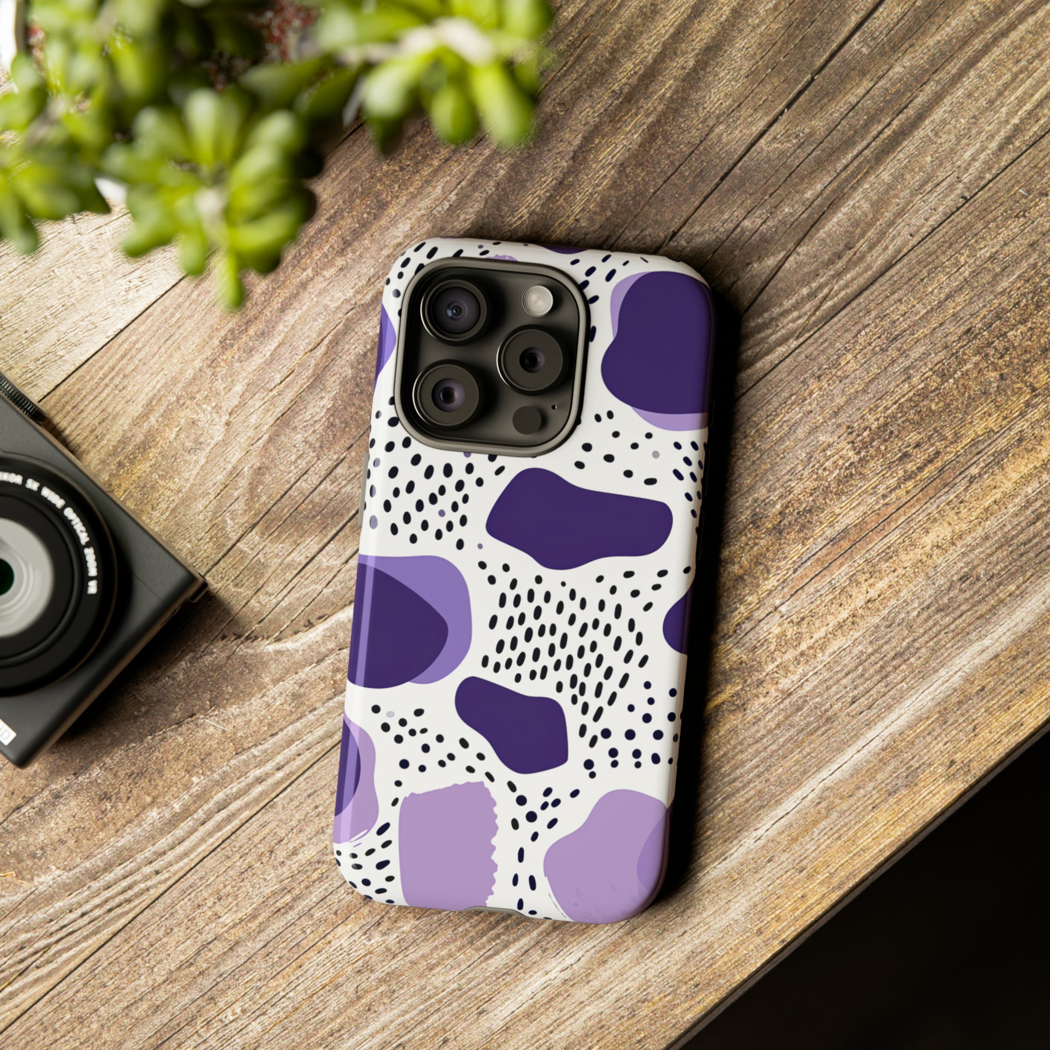 Purple Dots Elegance Case - Protective Phone Case