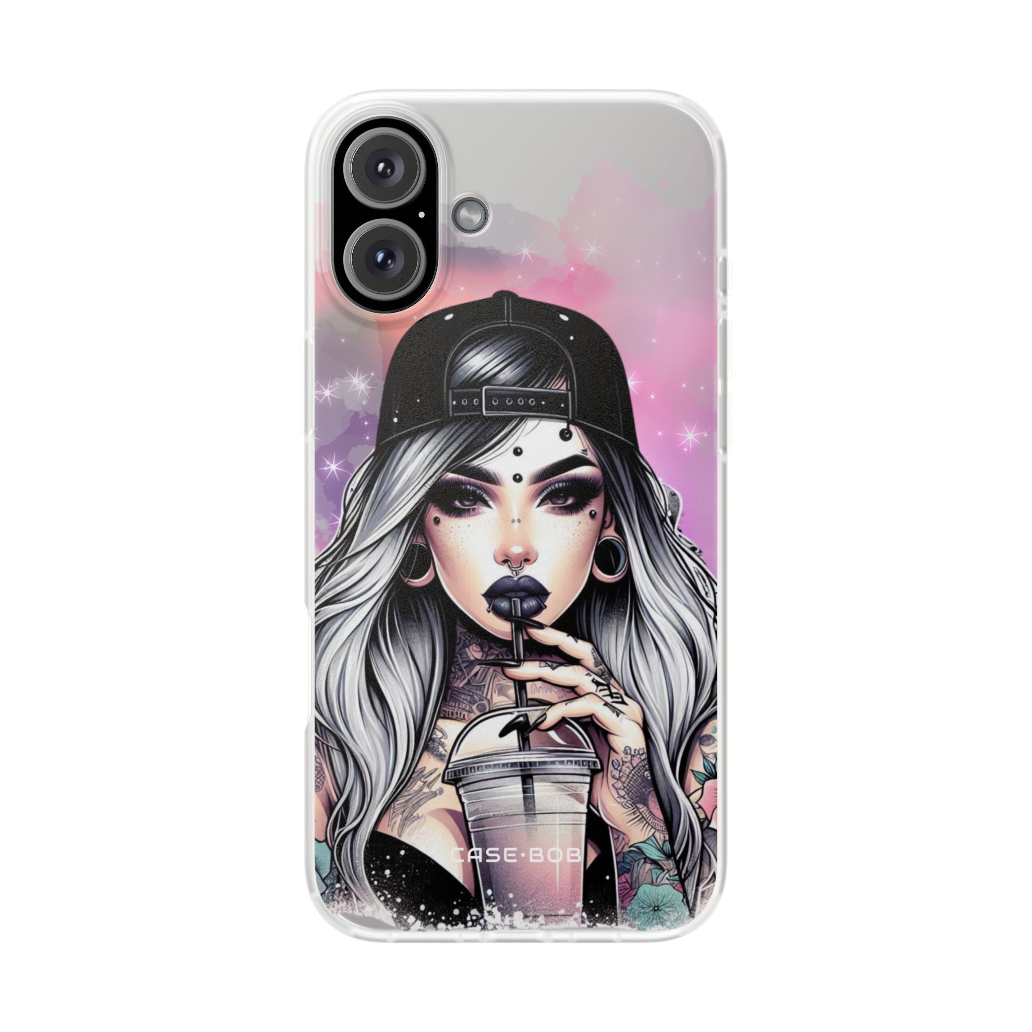 Silver Sip Nebula iPhone 16 Plus Case - Soft