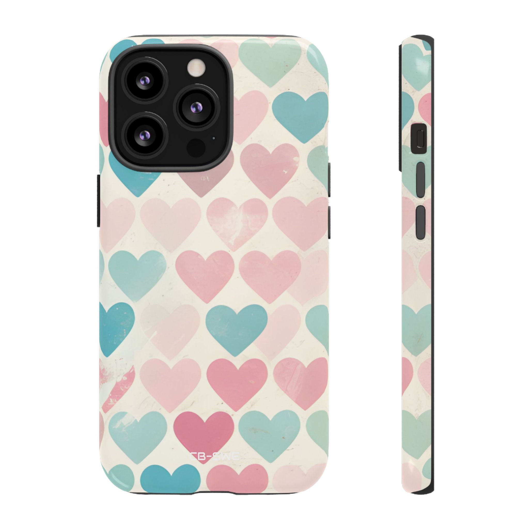 Retro Hearts Symmetry - iPhone Case