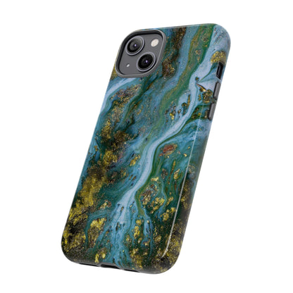 Ocean Blue Ink Art iPhone Case (Protective) Phone Case