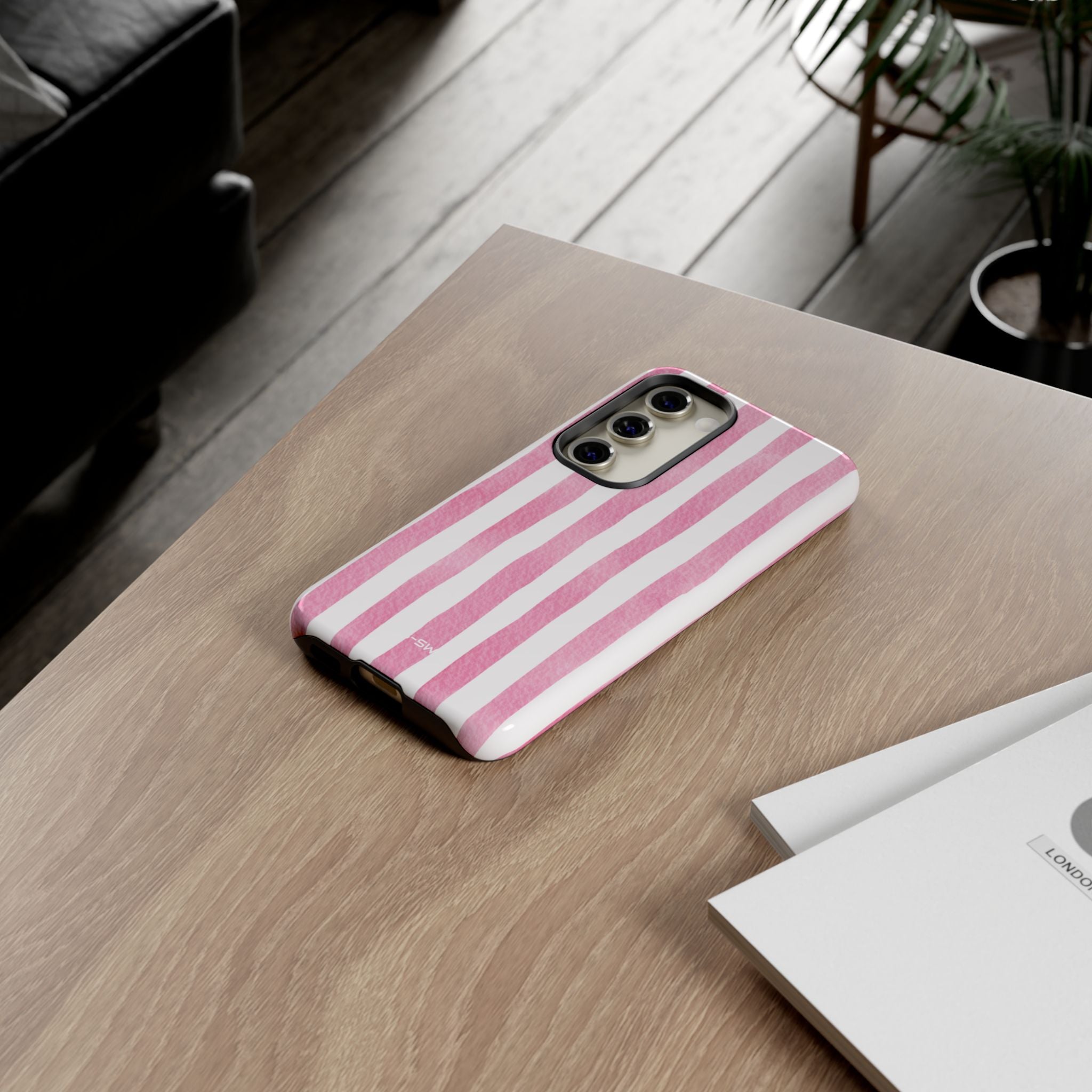 Pink Watercolor Stripes - Samsung Case