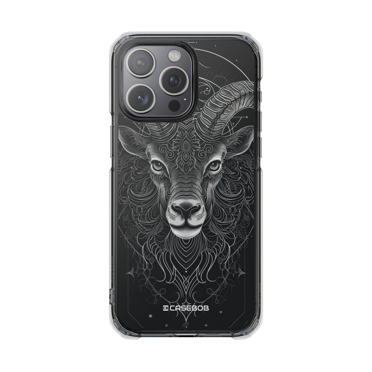 Mystic Ram Mandala - Phone Case for iPhone (Clear Impact - Magnetic)