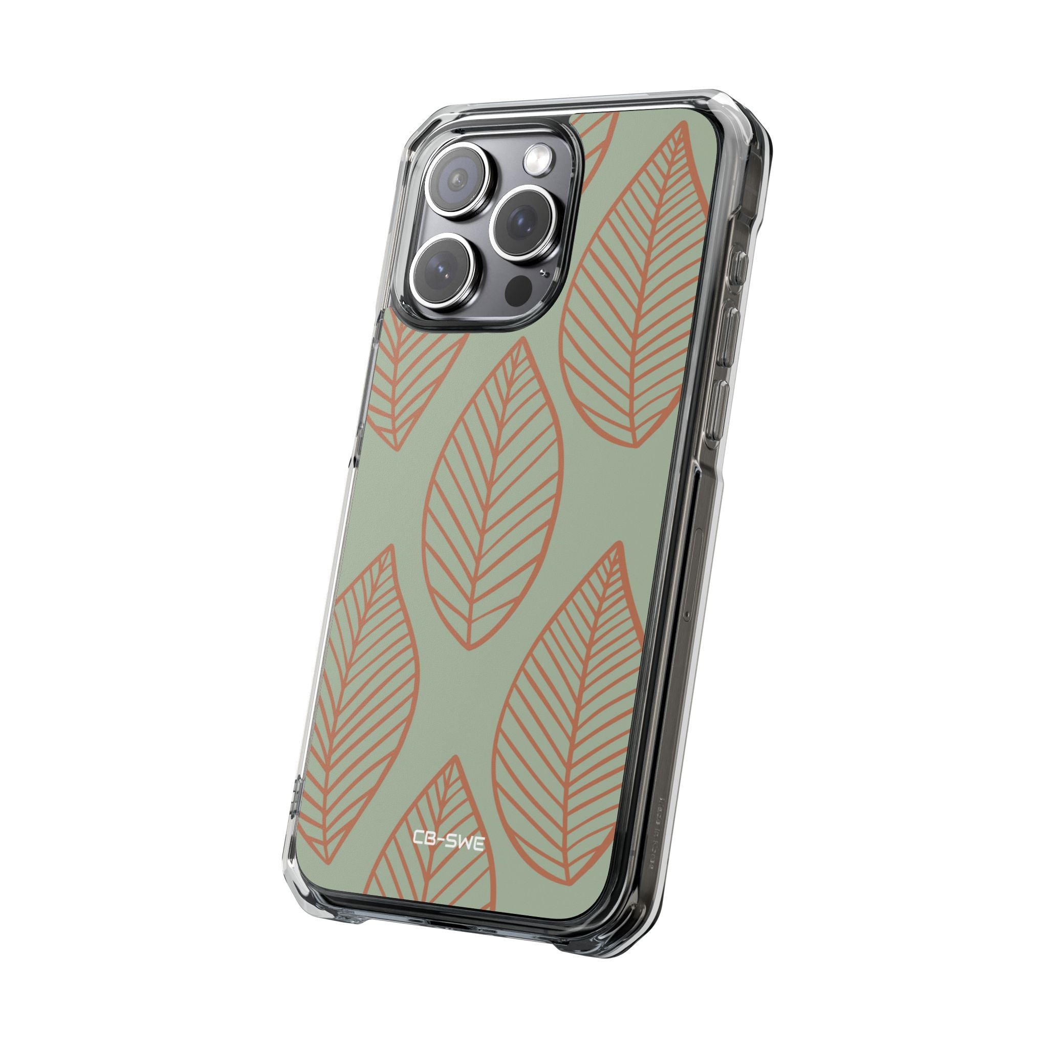 Mint and Orange Leaves iPhone Case - Impact