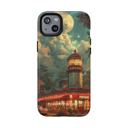 Vintage Moonlit Diner Fantasy iPhone 14 | Tough+ Phone Case