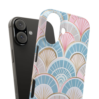 Art Deco Pastel Fan Pattern - Slim iPhone 16 Phone Case