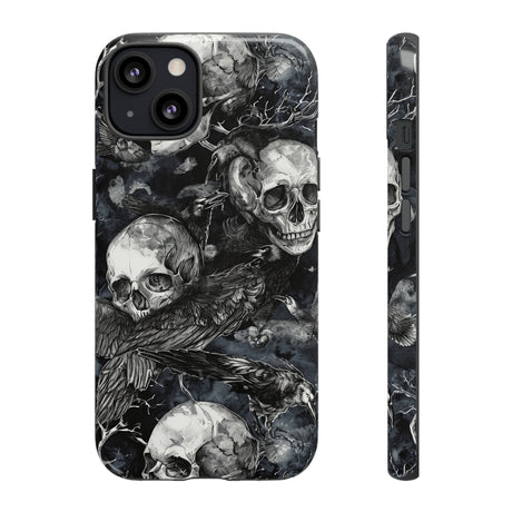 Skulls and Ravens Gothic - Protective Phone Case