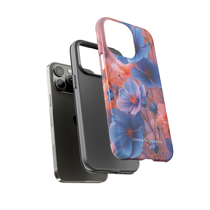 Harmonious Blooming Blues and Pinks iPhone 14 - Tough Phone Case