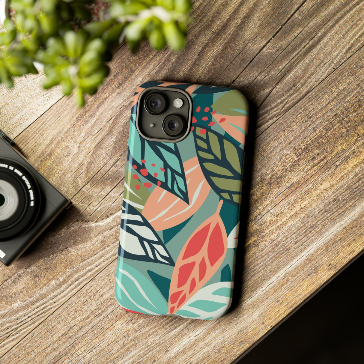 Mixed Tropical Leaf - Protective Phone Case