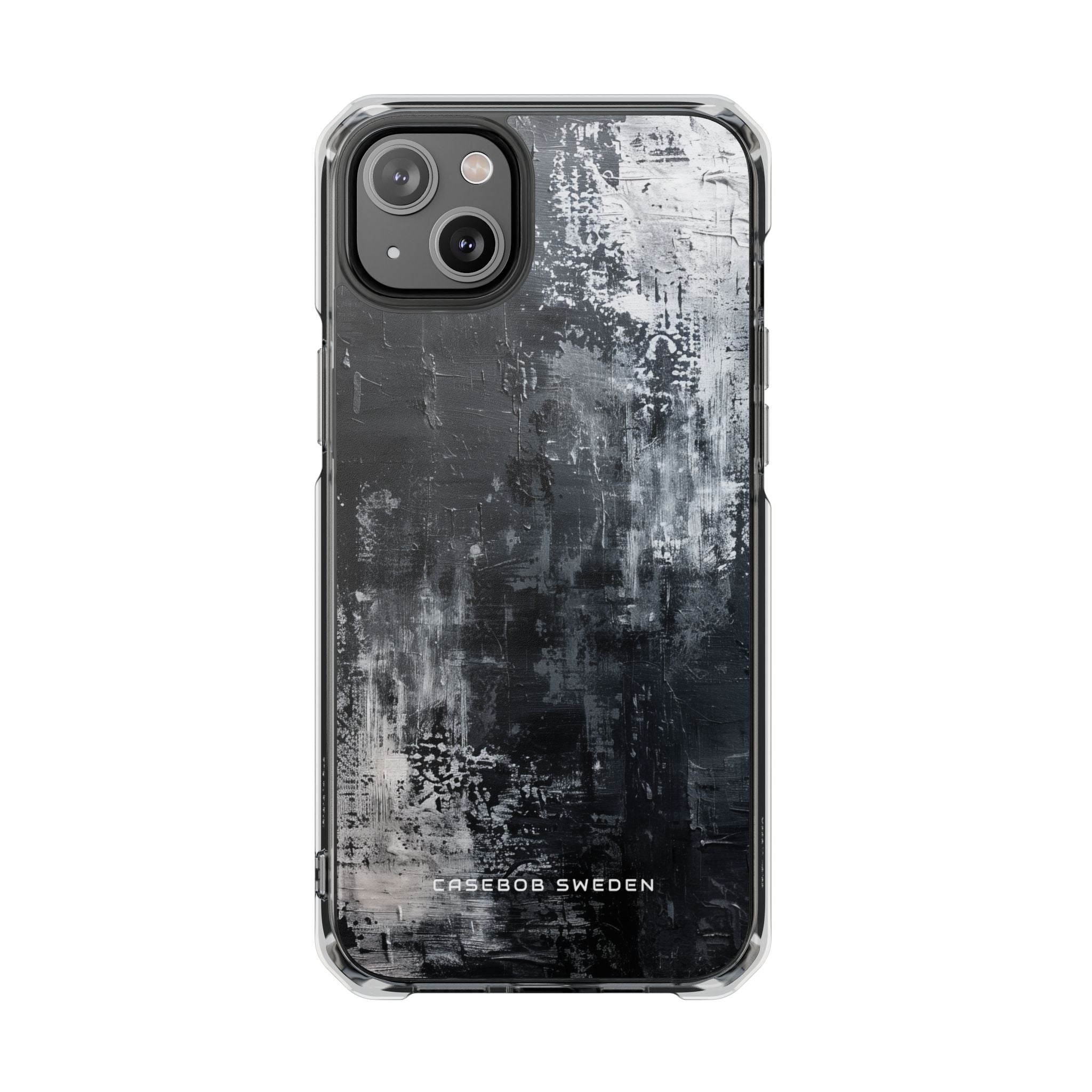 Textured Monochrome Blossom iPhone 14 - Clear Impact Phone Case