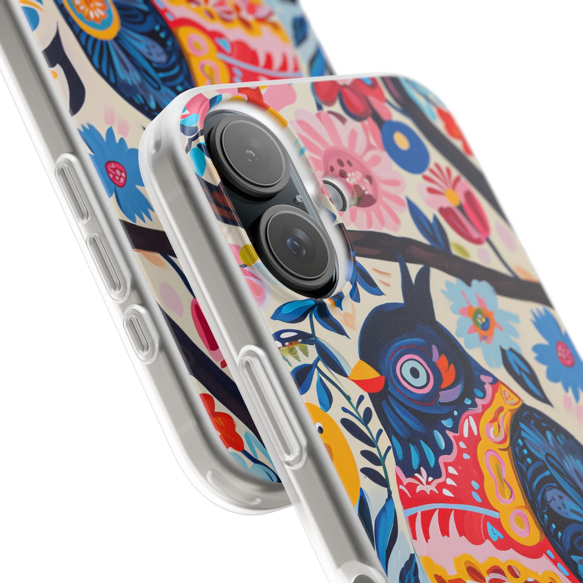 Whimsical Vintage Owl with Floral Charm iPhone 16 - Flexi Phone Case