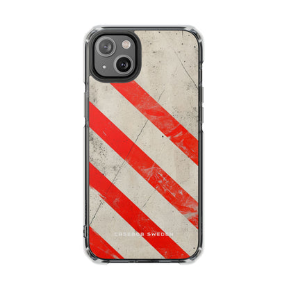 Striker Crimson Stripes iPhone 14 - Clear Impact Phone Case