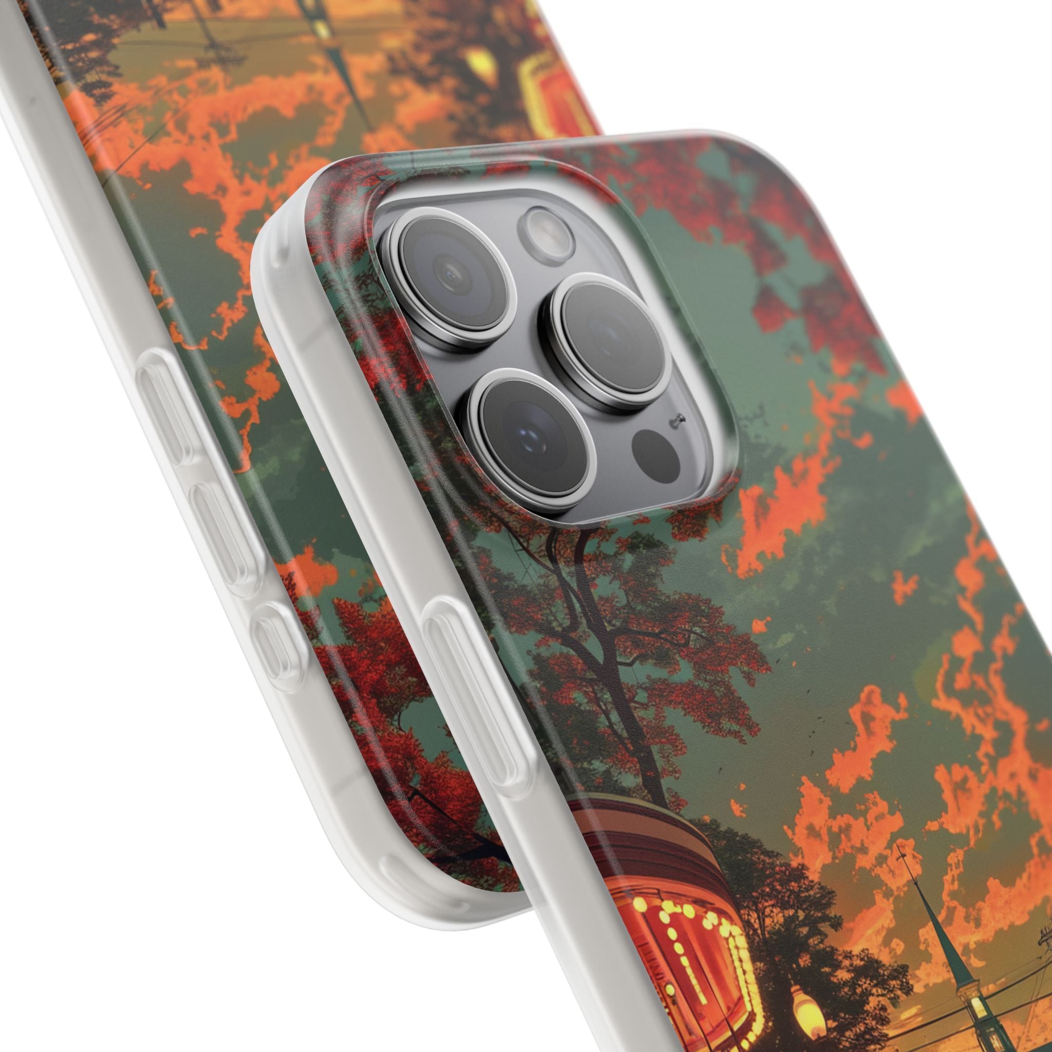 Mid-Century Nostalgia Streetscape iPhone 15 - Flexi Phone Case