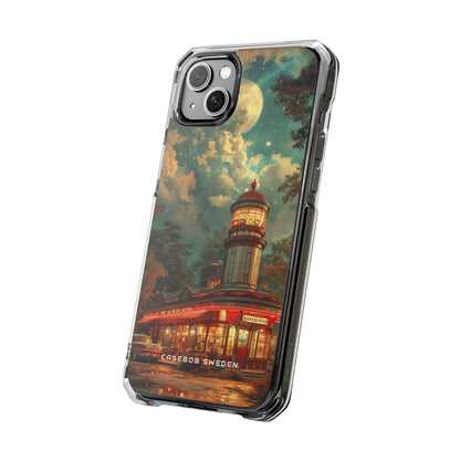 Vintage Moonlit Diner Fantasy iPhone 14 - Clear Impact Phone Case