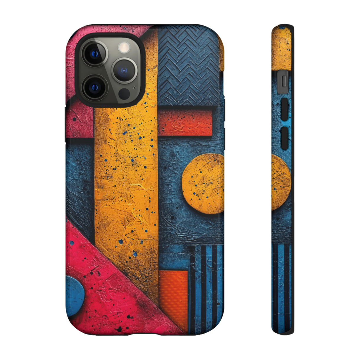 Neon Geometric Fusion - Protective Phone Case