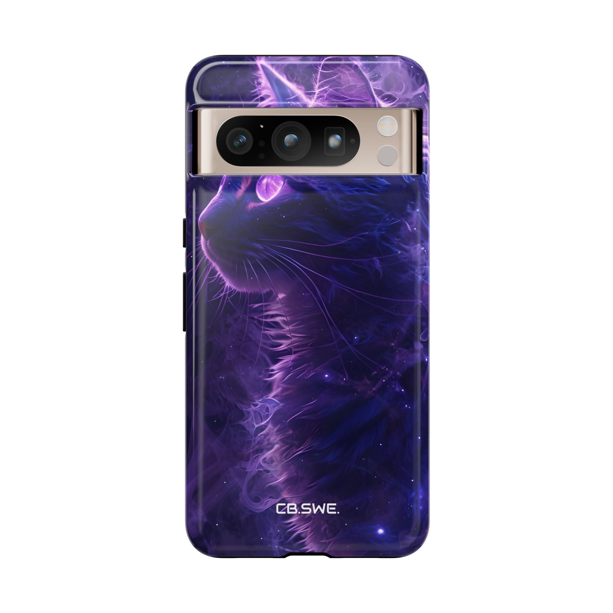Cat with Cosmic Glow and Mystical Swirls Google Pixel 8 - Tough