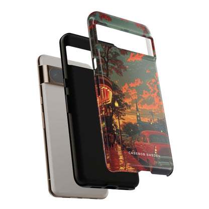 Mid-Century Nostalgia Streetscape Google Pixel 8 - Tough Phone Case