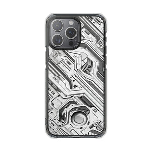 Techno Circuitry - Phone Case for iPhone (Clear Impact - Magnetic)