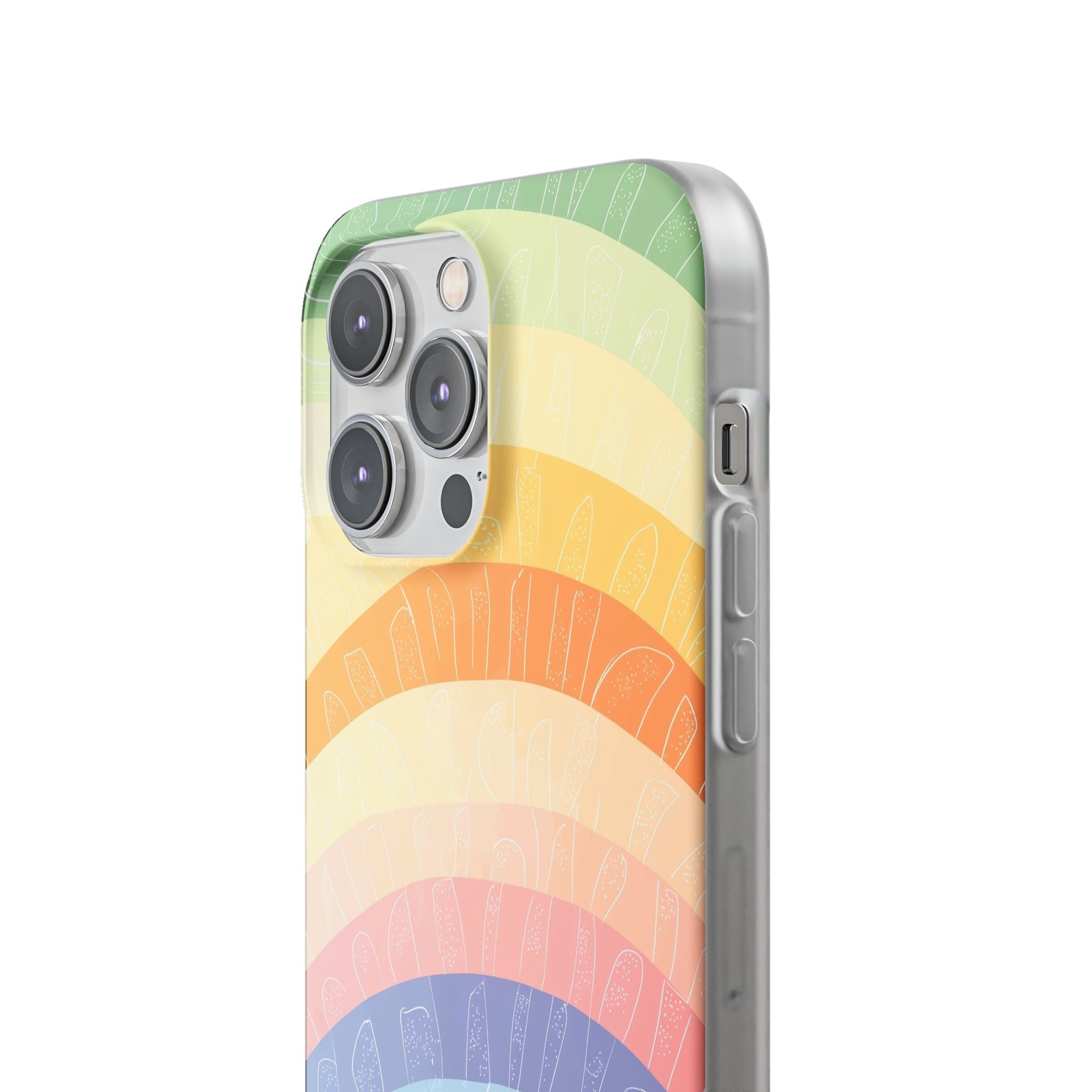 Pastel Rainbow Bands iPhone 14 Pro Max Case - Soft